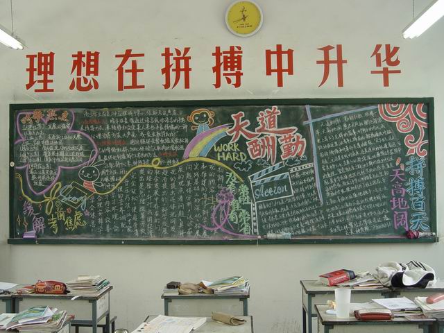 高三年级各班黑板报照片及检查评比结果_团委